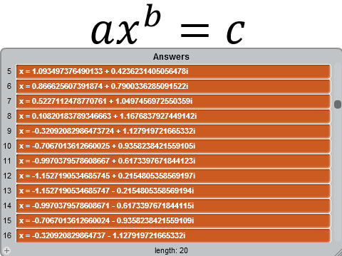 Exponential form of complex roots