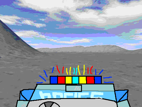 police in 3-d background