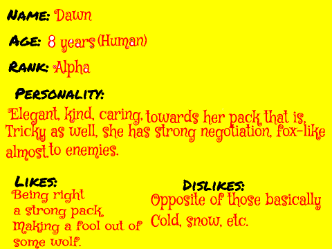 Elemental Wolves RP Sign Up Sheet remix