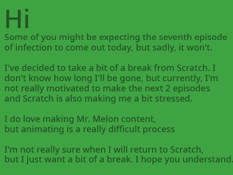 Taking a break from Scratch