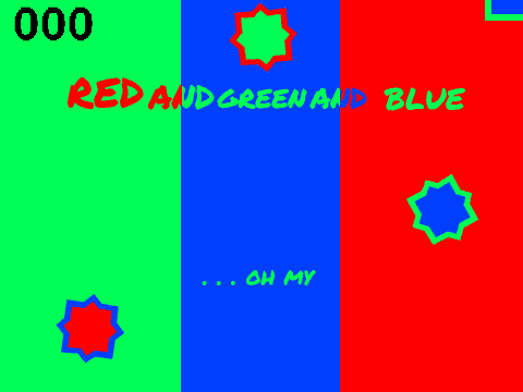 red and green and blue