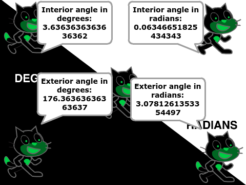 Interior/Exterior angle calculator