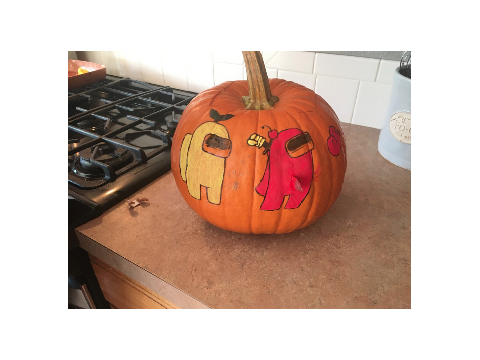 among us pumpkin >:D