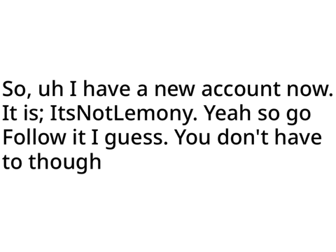 New account thing