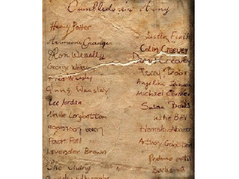 Dumbledore's Army Sign Up Sheet.