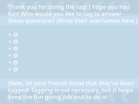» 46 Random Questions Tag « remix