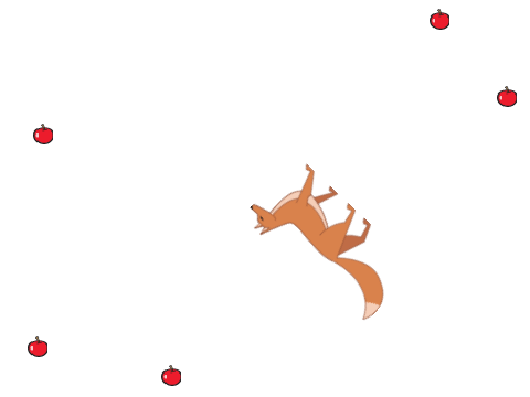 fox and apples 