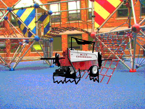 make the street sweeper float