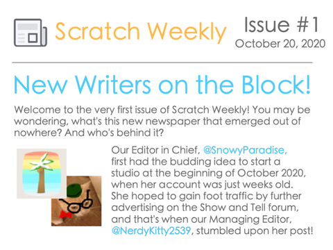 Issue #1 - New Writers on the Block!