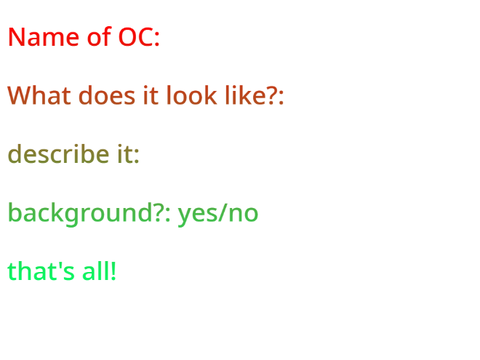 OC/PFP Shop form (OC)