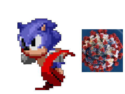 sonic running from covid (he got covid sad emoji)
