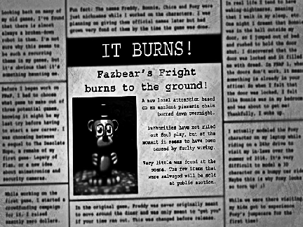 Local Fazbear Frights Burns To The Ground