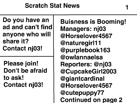 Scratch Stat Newspaper #3