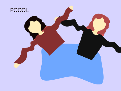  friends at the Pool - scratchtober day 6