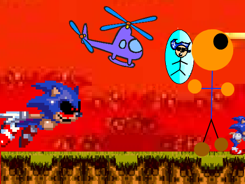 Add yourself running from Sonic.EXE!