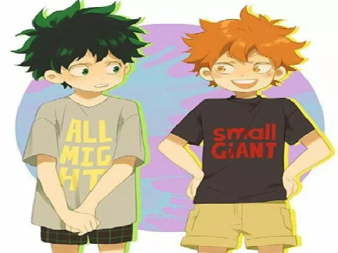 Pictures of MHA and Haikyuu together.