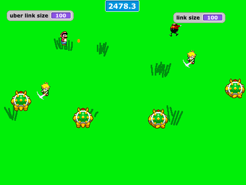 save mario and peach and luigi and waluigi and toad and wario link style