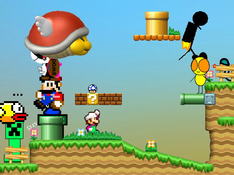 Add yourself having fun in mushroom kingdom! Oh yeah!