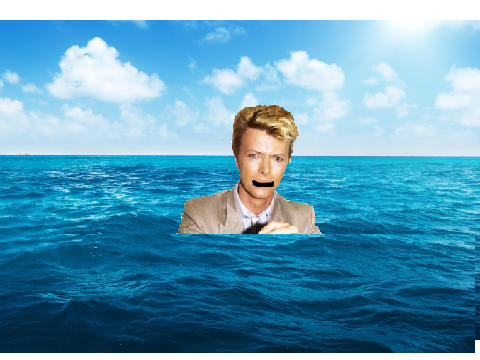 david bowie goes for a swim