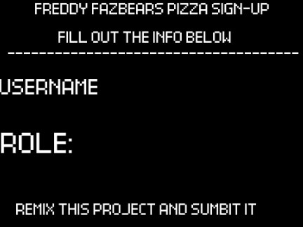 Freddy Fazbears Sign-Up