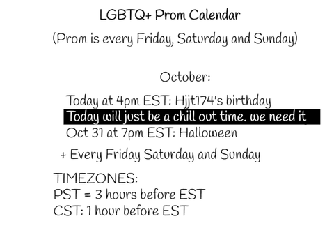 LGBTQ+ Prom Calendar