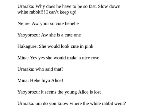 Uraraka in Wonderland Script Lines remix over 9000
