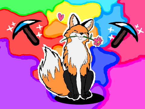 Happy Fox in minecraft