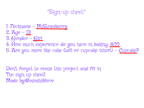 Sign up sheet (Ignore this)
