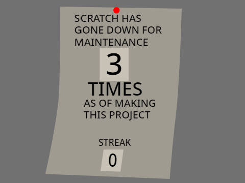 Scratch going down for maintenance counter