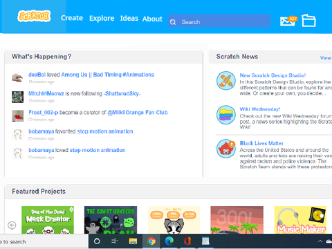 Scratch homepage