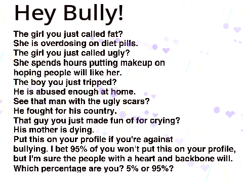 Stop bullying!!!! for real stop