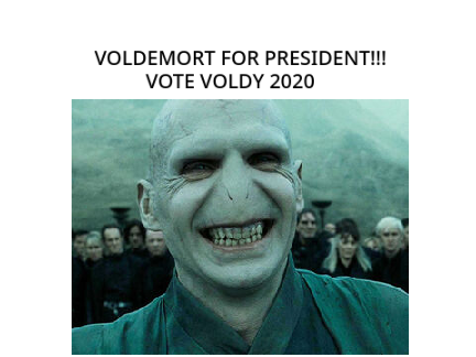 #Voldy4Pres #Voldy2020 #VoteVoldemort