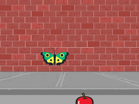 Butterfly must eat apple!!!!!!!!!!!!!!