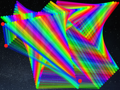 Rainbow Lines Show with opacity!