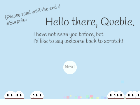 Welcome back, queble.