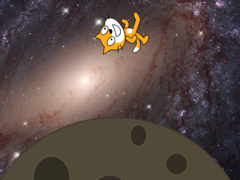 Scratch cat on the moon