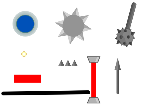 Assets for a scrolling platformer