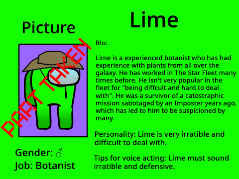 Among Us Collab Charcter Bios