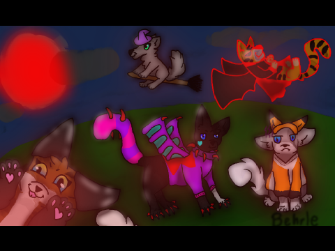 Warrior cat Halloween art!