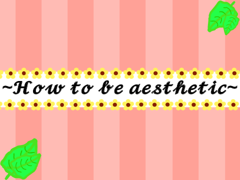 ~How to be aesthetic~