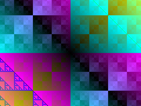 rgb(x and y, x or y, x xor y)
