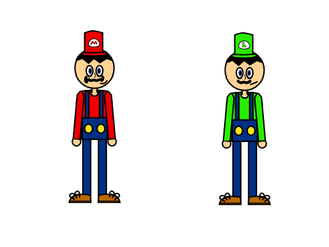 Stickmin with mario cap and Louie Stickmin commit human