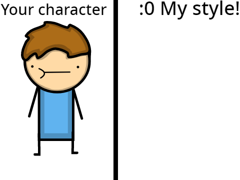 I'll draw your character in my style! remix