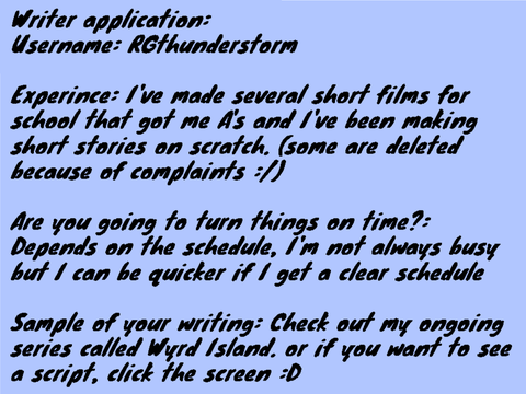  Project Q Writer Audition