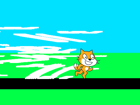 scratch cat running