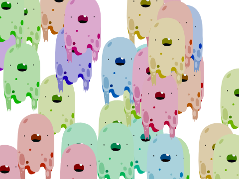 Rainbow ghost invasion.