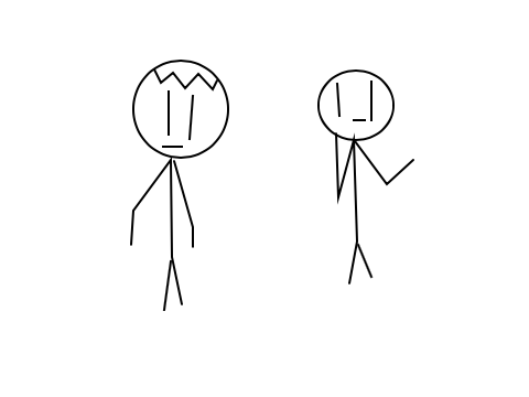 peaceful music and stickmen dancing...