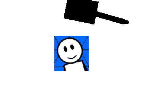being squashed by a hammer