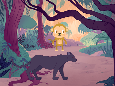 Monkey needs panther's help