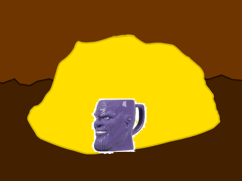 Thanos mug looks for treasure